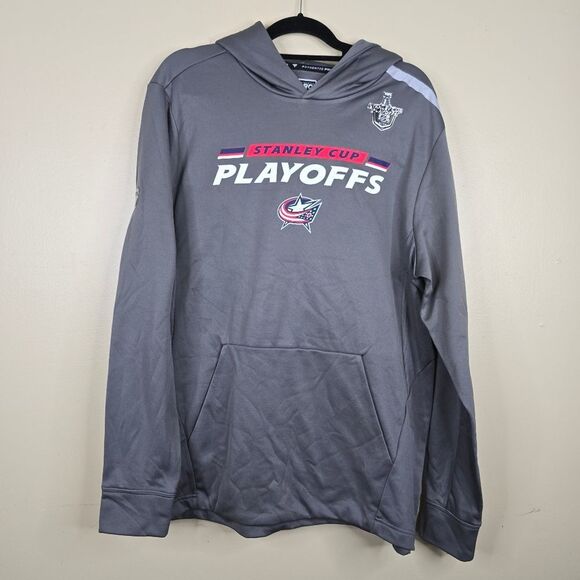 NHL Other - NHL fanatics authentic pro hoodie Stanley cup playoffs Columbus Blue 2020 size L
